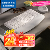 罗技（Logitech）Wave Keys波浪键盘 人体工学键盘 办公键盘 无线键盘 蓝牙键盘 配备软垫掌托 3台设备连接 白色