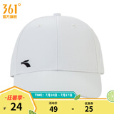 361度新款男女同款棒球帽遮阳帽跑步运动帽鸭舌帽 白色 均码