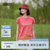 AIGLE艾高短袖T恤春夏户外休闲运动弹性柔软舒适圆领套头女士上衣 泡泡糖粉 BC513 40(170/92A)