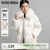 VEROMODA羽绒服冬新款90%白鸭绒短款宽松狐毛领可爱323423030 S85本白色 155/76A/XS