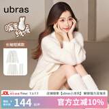 ubras【虞书欣同款】兔绒绒开襟家居服套装厚款女加绒睡衣冬季女 【长袖短裤套装】纯白色 S