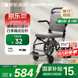 鱼跃(yuwell)手动轮椅车1100A折叠老人轻便便携式手推车旅行可上飞机