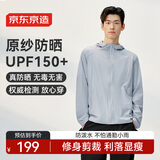 京东京造【晴雨两穿 防泼水】防晒衣男士秋季薄外套户外男女同款 灰蓝 XL