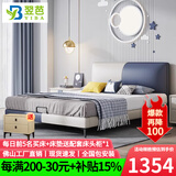 翌芭【佛山发货】儿童床轻奢现代简约真皮卡通双人男女孩公主 升级版-单床【7cm钢木排骨架】 1.2*2米-框架结构-默认主图色