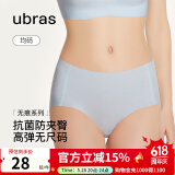 ubras无尺码中腰内裤女包臀无痕内裤夏季抗菌高弹女士透气纯色粉底液 烟灰蓝色 均码 （适合90-130斤）
