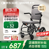 鱼跃(yuwell)手动轮椅车1100A折叠老人轻便便携式手推车旅行可上飞机