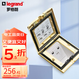 罗格朗（LEGRAND）电工电料五孔地插座隐藏式地插地板地面插座（不含底盒） 金色IP55六类网络地插