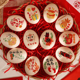 仕彩周岁鸡蛋贴宝宝宴会喜蛋贴生日礼物满月仪式布置喜庆彩色贴纸道具