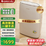 格力（GREE）除湿机/抽湿机家用卧室客厅低噪除潮除霉可干衣单间40平除湿器20升/天智能控湿24H定时DH20EF