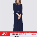 MeetMetro玛依尔法式仙女连衣裙女2025春新款高端气质纯欲风裙子礼服长裙 藏蓝【现货】 S