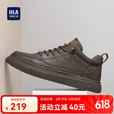 海澜之家HLA男鞋休闲皮鞋子男士板鞋运动鞋HAAXXM1EBF038 棕色45
