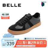 百丽男鞋舒适牛皮休闲鞋商场同款复古夏季透气德训鞋52022CM0【预售】 黑色 42 (260mm)