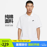 耐克NIKE运动T恤春夏男翻领舒适CLUBPOLO衫FN3895-100白L