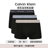 Calvin Klein CK 男士棉质平角内裤 套装套盒3条装 U2664G QRY黑色 L