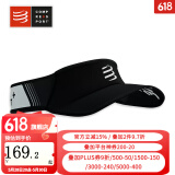 COMPRESSPORT空顶帽跑步马拉松男女遮阳帽子网球运动透气止汗防晒 【38克】轻量III 黑白