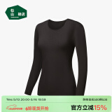 松山棉店【轻薄养肤衣】保暖秋衣秋裤男可打底轻薄保暖内衣女打底衫冬 女士-黑色-上衣 L （女士165，男士175）
