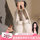 达芙妮官方单鞋女2025春夏新款乐福鞋女低跟时尚淑女穆勒鞋通勤百搭女鞋 米白色（珍珠链条款） 39