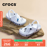 crocs卡骆驰洞洞鞋贝雅卡骆班轻便耐磨一脚蹬休闲鞋|205089 白/深蓝-126 40 (250mm)