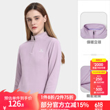 骆驼户外抓绒衣秋冬立领套头保暖情侣抓绒衣 A0W1VOV103，淡紫，女 S