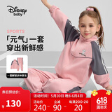 迪士尼（DISNEY）童装儿童女童长袖套装开衫裤子耐磨运动两件套春秋DB431TE02红150
