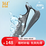 361度运动鞋男鞋飞鱼夏季网面透气撞色渐变跑步鞋缓震耐磨体测鞋 烟灰/曜石黑 41