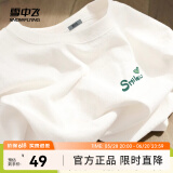 雪中飞白色短袖t恤女2025新款夏季纯棉宽松半袖运动休闲风简约M 白色|8162-17018F (女款) L