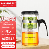 金灶（KAMJOVE）玻璃茶壶 按压式飘逸杯 茶水壶玻璃茶具 茶水分离杯泡茶器泡茶壶 TP-200/1L超大容量