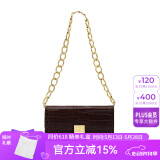 A.Cloud复古鳄鱼纹牛皮书本锁链条单肩斜跨女腋下包 送女友母亲节礼物 咖啡鳄鱼纹+粗链条