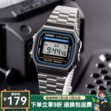 卡西欧（CASIO）手表 小春同款 情侣经典复古小方块 时尚学生表小金表 A168WA-1W 推荐