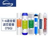 爱诗普霖美国iSpring 家用净水器管线机超滤机纯水机滤芯配件全套滤芯耗材RO膜反渗透 1-6道全套滤芯套餐（75）
