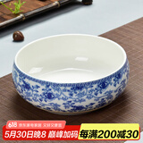 瓷牌茗粗陶特大号茶洗陶瓷青花瓷水洗碗杯笔洗玻璃茶杯碗水盂功夫茶具茶道配件栽种水植花盆果盆 陶瓷花香牡丹茶洗-大号（10英寸）