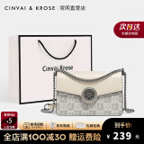 CinvaiKrose官网包包女包轻奢侈斜跨包女士包包2025最新款小方包母亲节礼物 米白配灰-CK女包生日礼物送女友