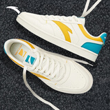 安踏（ANTA）轻松2 | 男鞋秋冬皮面防泼水男士轻便软底防滑低帮百搭运动板鞋子 姜黄/里约绿【热卖板鞋-店长推荐】 42 官方正品-现货速发