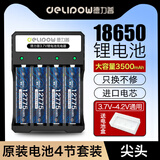 德力普（Delipow）18650锂电池大容量3500毫安强光手电筒专用电池充电器套装 麦克风/头灯/航模/小风扇3.7V-4.2V通用