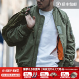 马登工装 美式空中MA1飞行员夹克军事风短款外套复古棒球服男潮春上衣 绿色 2XL