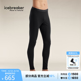 icebreaker100%美利奴羊毛男女200Oasis可机洗户外登山跑步运动滑雪功能内衣 黑色-裤子-男生 L