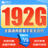 中国广电 CHINA BROADNET 5G流量卡纯流量上网卡手机卡电话卡固定流量卡大王卡全国通用无限流量卡不限速 广龙卡-19元192G全国通用套餐不变无合约