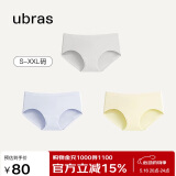 ubras女士内裤女抗菌底裆中腰三角裤椰青灰+粉末蓝+奶酪黄M