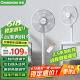 长虹（CHANGHONG） 电风扇落地扇家用立式电扇台扇摇头扇小型办公室宿舍家用风扇遥控空气循环风扇 中号遥控款7叶（加长线型）