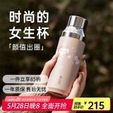 MOMOCONCEPT保温杯女高颜值momo送生日礼物樱花几何瓶大容量实用保温水杯