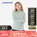 迪卡侬（DECATHLON）保暖户外抓绒衣外套男女运动宽松秋摇粒绒外套冲锋衣内胆 女款-半拉链-绿色 XS