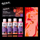 蒙玛特流体画材料丙烯颜料液体流质diy涂鸦硅油细胞装饰画珊瑚系套装4瓶*120ml V PMPP4002