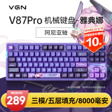 VGN V87 有线/无线/蓝牙三模客制化机械键盘 gasket结构 全键热插拔 电竞游戏 家用办公 V87PRO 阿尼亚轴 雅典娜