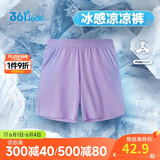 361°儿童短裤夏季男女童3-12岁透气运动裤梭织五分裤 紫 175
