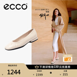 爱步（ECCO）单鞋女 倪妮同款羊皮一脚套方头浅口平底低跟鞋 安妮208553 石灰色20855301378 夏季推荐色 35
