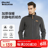 ALPINT MOUNTAIN埃尔蒙特户外抓绒衣立领外套男款保暖双面摇粒绒加绒加厚抗静电