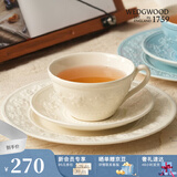 WEDGWOOD欢愉假日咖啡杯碟陶瓷茶杯碟高颜值杯碟情侣杯 欢愉假日象牙白杯碟1个200ml