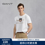 GANT/甘特【100%棉】男女情侣款学院风美式休闲圆领短袖重磅T恤 110白色 2XL