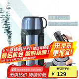 乐扣乐扣（LOCK&LOCK）不锈钢便携保温壶车载户外男女便携保温水壶1.2L蓝色