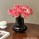 花点馨意陶瓷花瓶摆件高级感水培容器室内客厅干花鲜花装饰插花瓶黑色8968